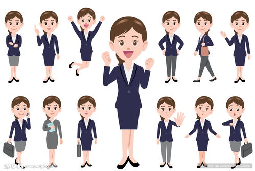 女白領(lǐng)商務(wù)卡通矢量圖設(shè)計圖 卡通設(shè)計