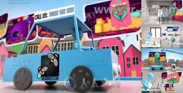 創(chuàng)意三維卡通角色解說公司業(yè)務(wù)拓展企業(yè)宣傳片ae模板