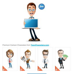 拿著筆記本展示的商務卡通男士矢量圖免費下載 ai格式 編號18035446 千圖網